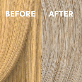 COLORCHARM before and after comparison demonstrating brass neutralization