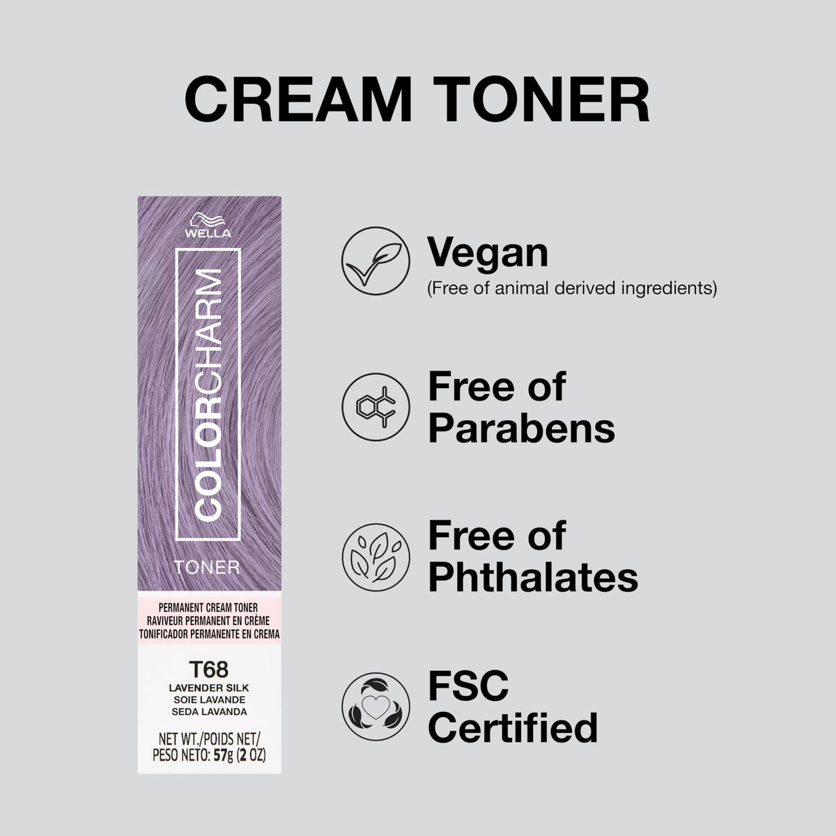 COLORCHARM label close up highlighting ingredient claims and safety