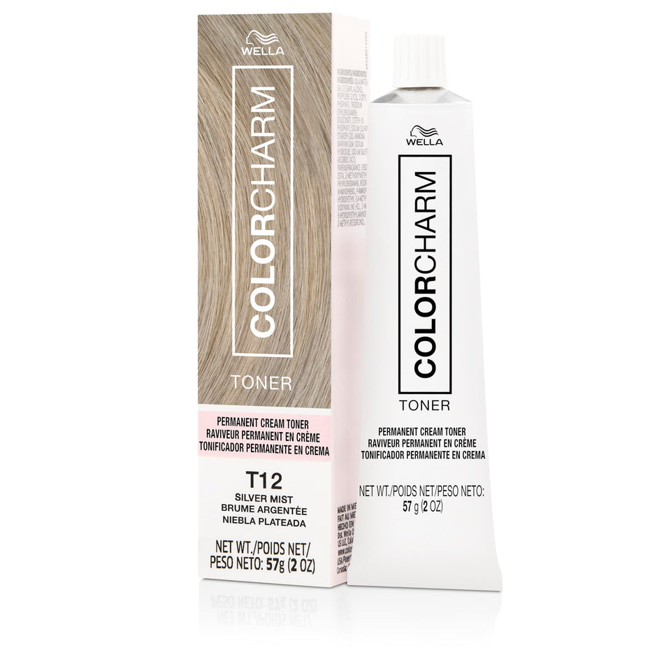 COLORCHARM front packaging showing T12 Silver Mist and benefits