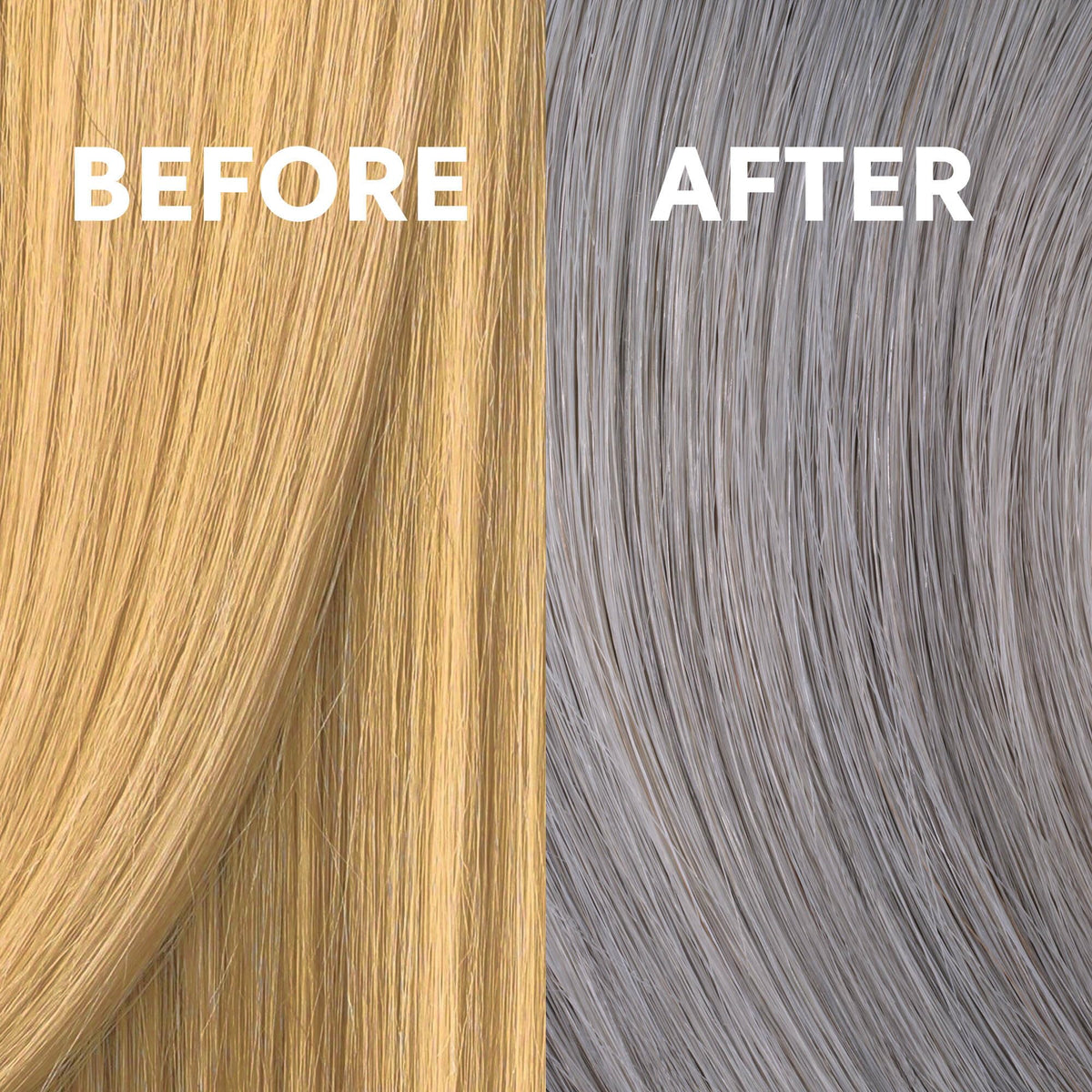 COLORCHARM T14 applied on bleached hair strand demonstrating brass neutralization benefit