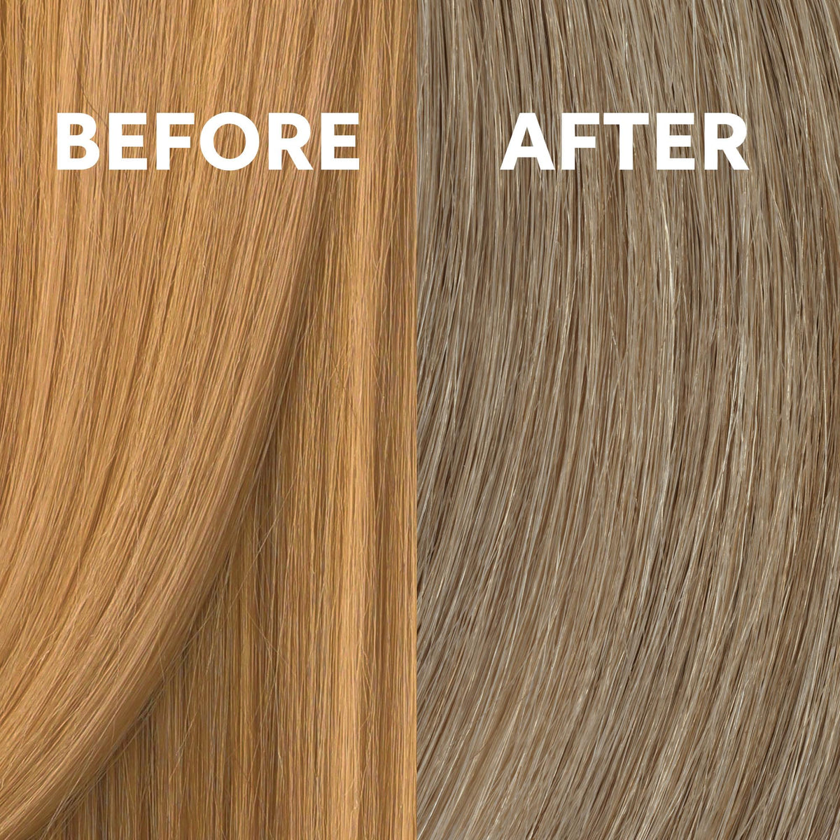 COLORCHARM before and after images showing brass neutralization