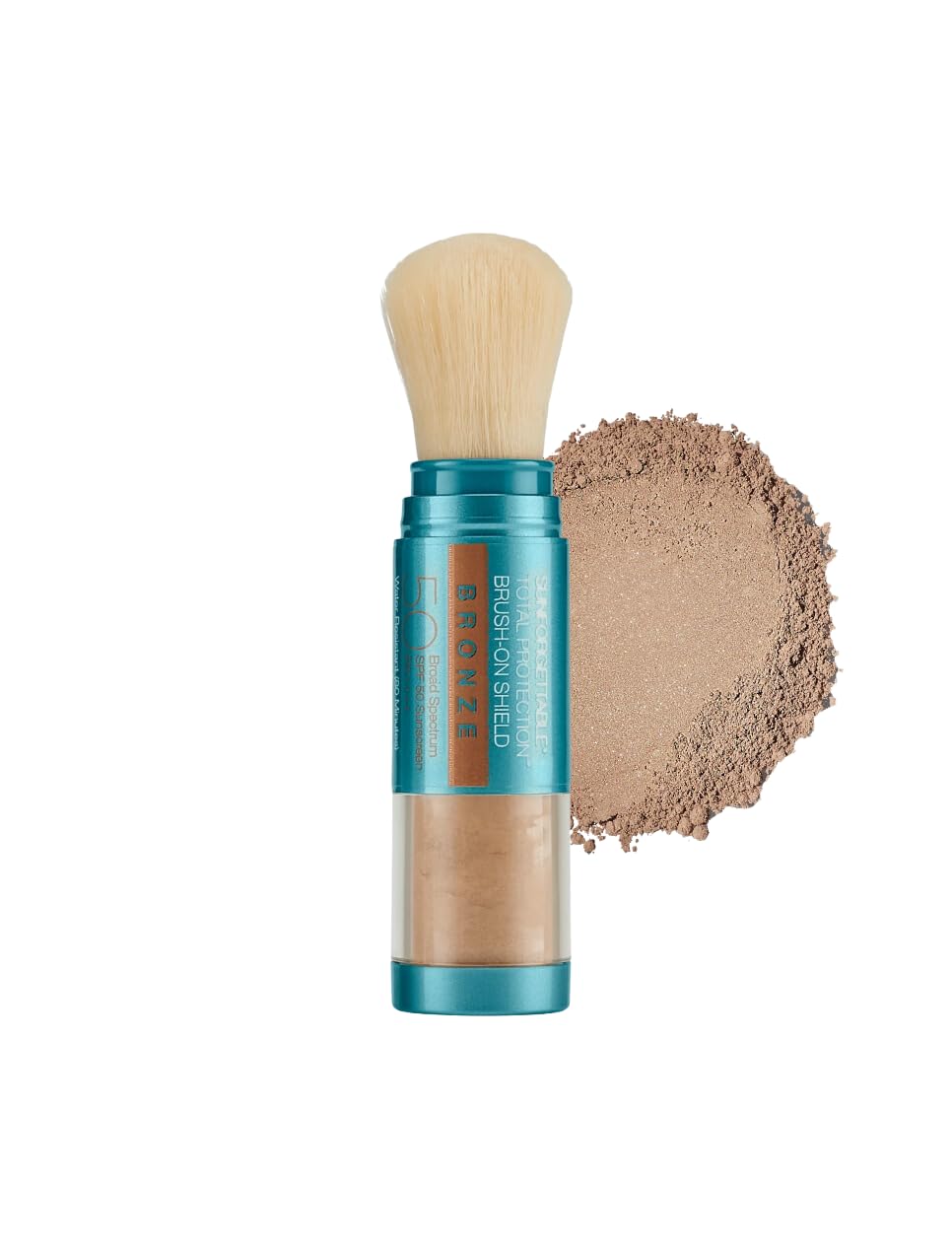 Colorescience brush-on shield bronze front packaging showing SPF 50 protection