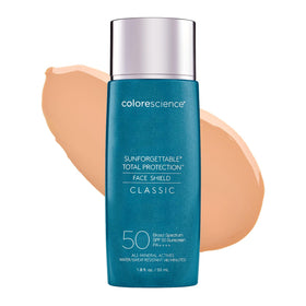 Colorescience Face Shield front packaging showing SPF and brand benefits