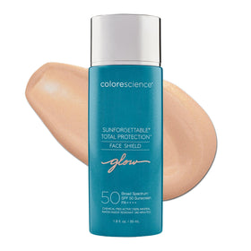 Colorescience Face Shield Glow front packaging showing product and finish benefit