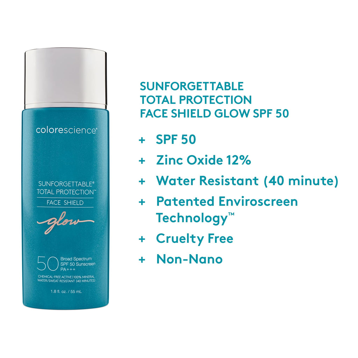 Colorescience Face Shield Glow pump dispensing product for easy, precise application benefit