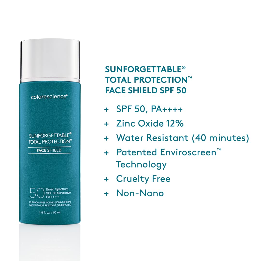 Colorescience Face Shield dispensing from bottle for precise, mess-free application