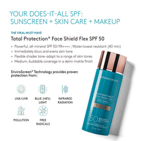 Colorescience FLEX swatched and blended on skin demonstrating tone adaptation benefit