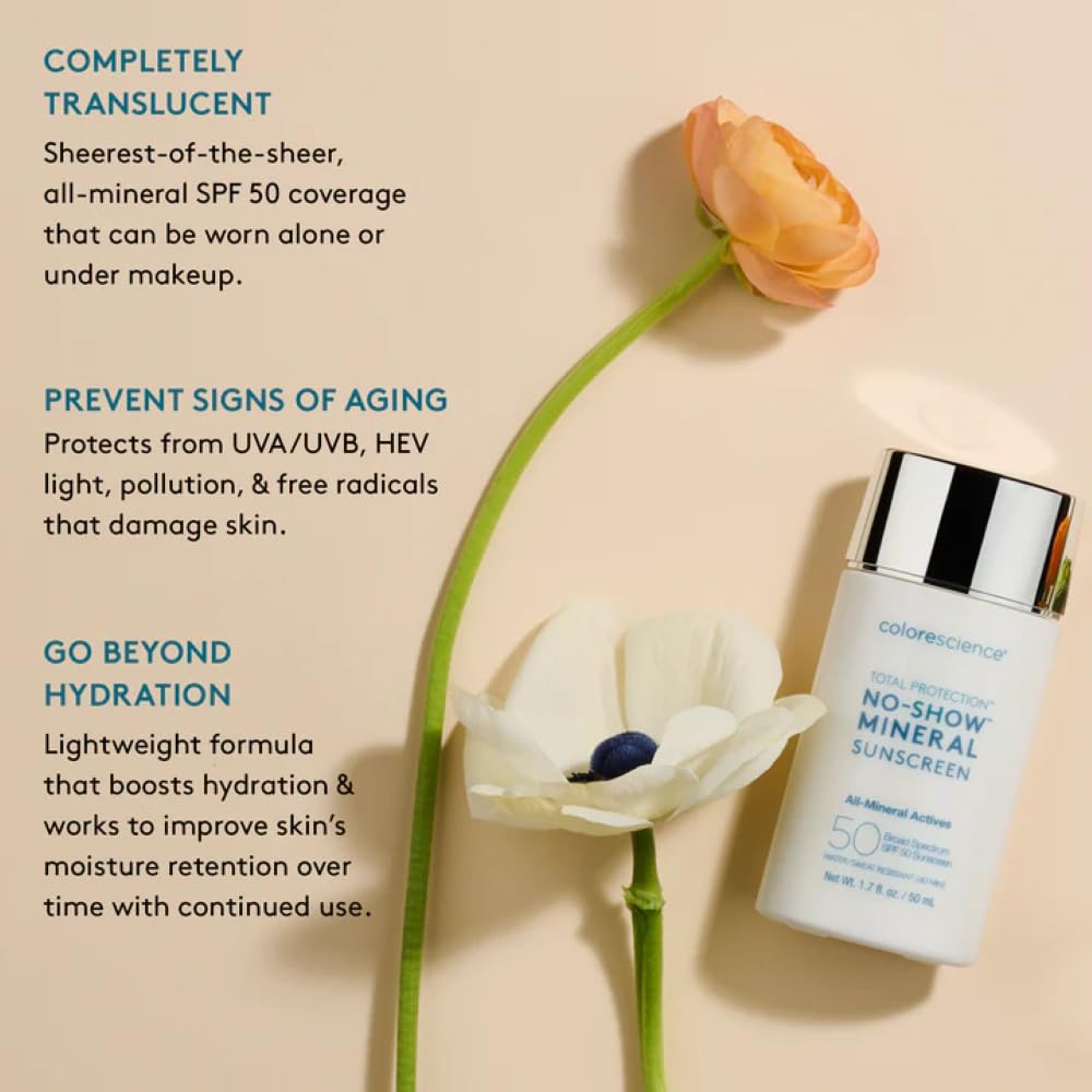 Colorescience application on cheek blending invisibly for even tone and no white cast