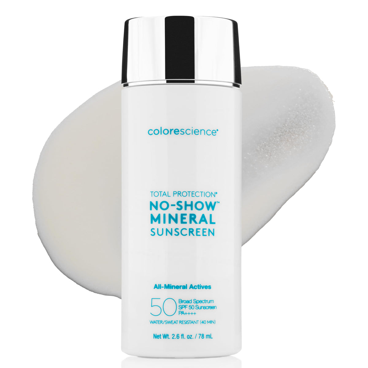 Colorescience front packaging showing SPF 50 protection and clean formula benefit