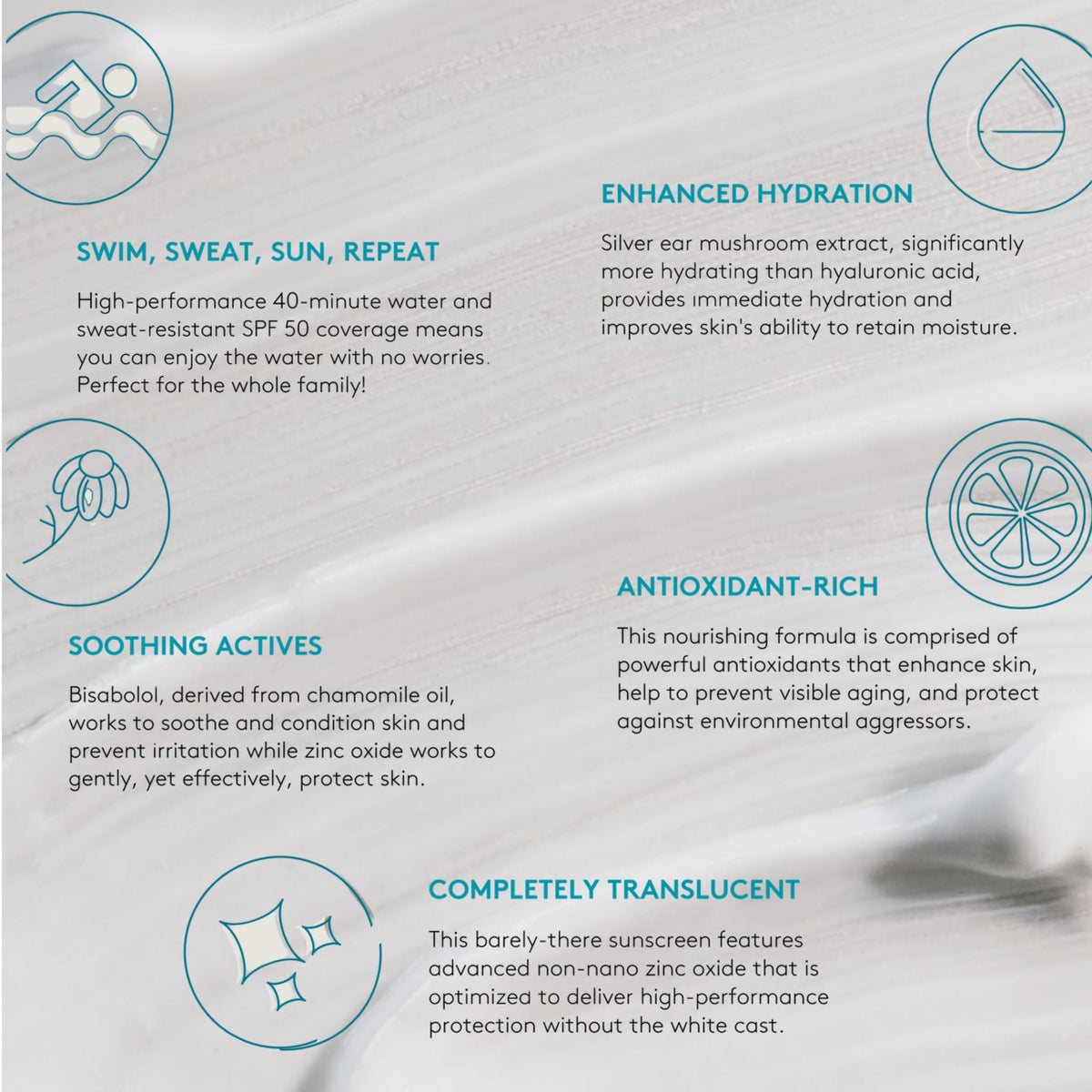 Colorescience ingredients label highlighting zinc oxide and EnviroScreen benefits