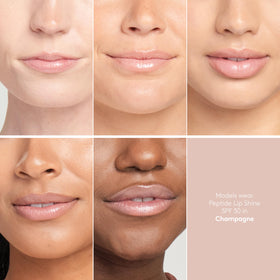 Colorescience swatch of Champagne texture showing hydrating glossy finish