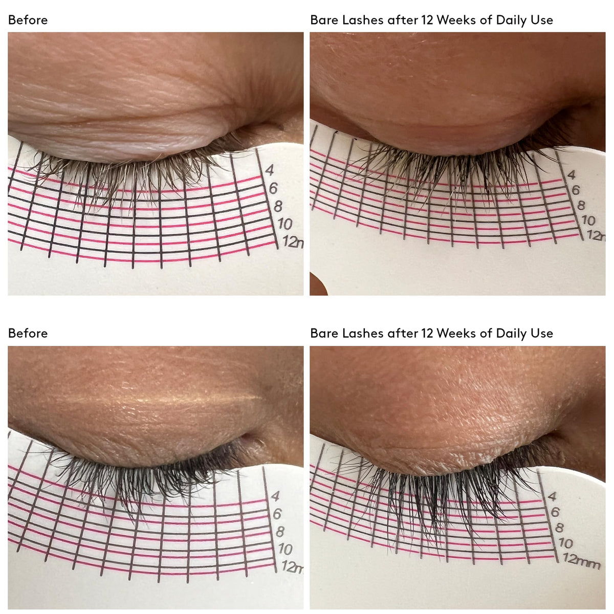 Colorescience total lash swipe applied on lashes demonstrating immediate length benefit