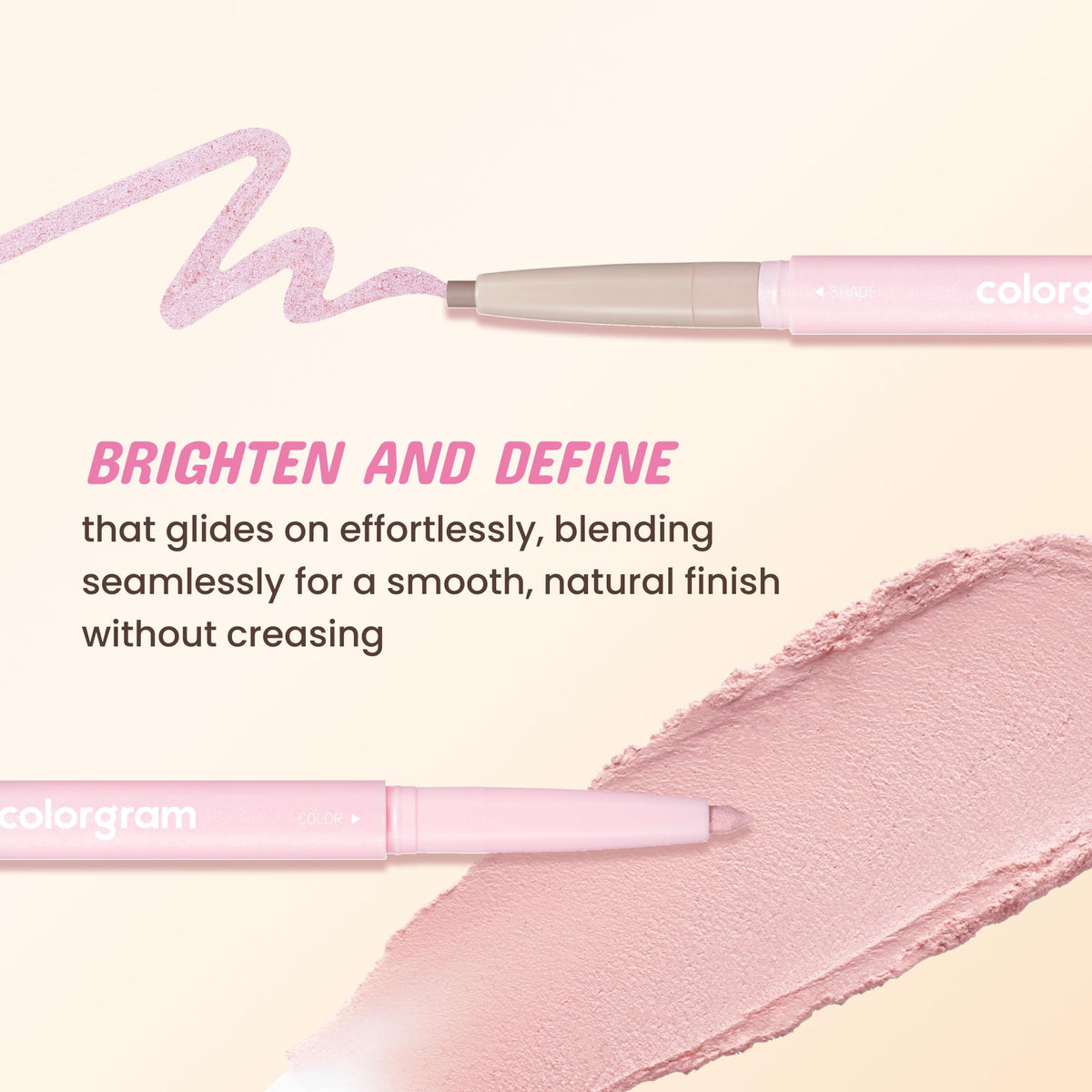 COLORGRAM applying stick under eye demonstrating precise targeted highlighting benefit