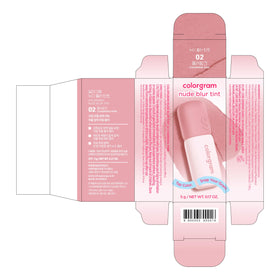COLORGRAM before and after on lips showing soft-focus blur and natural finish benefit
