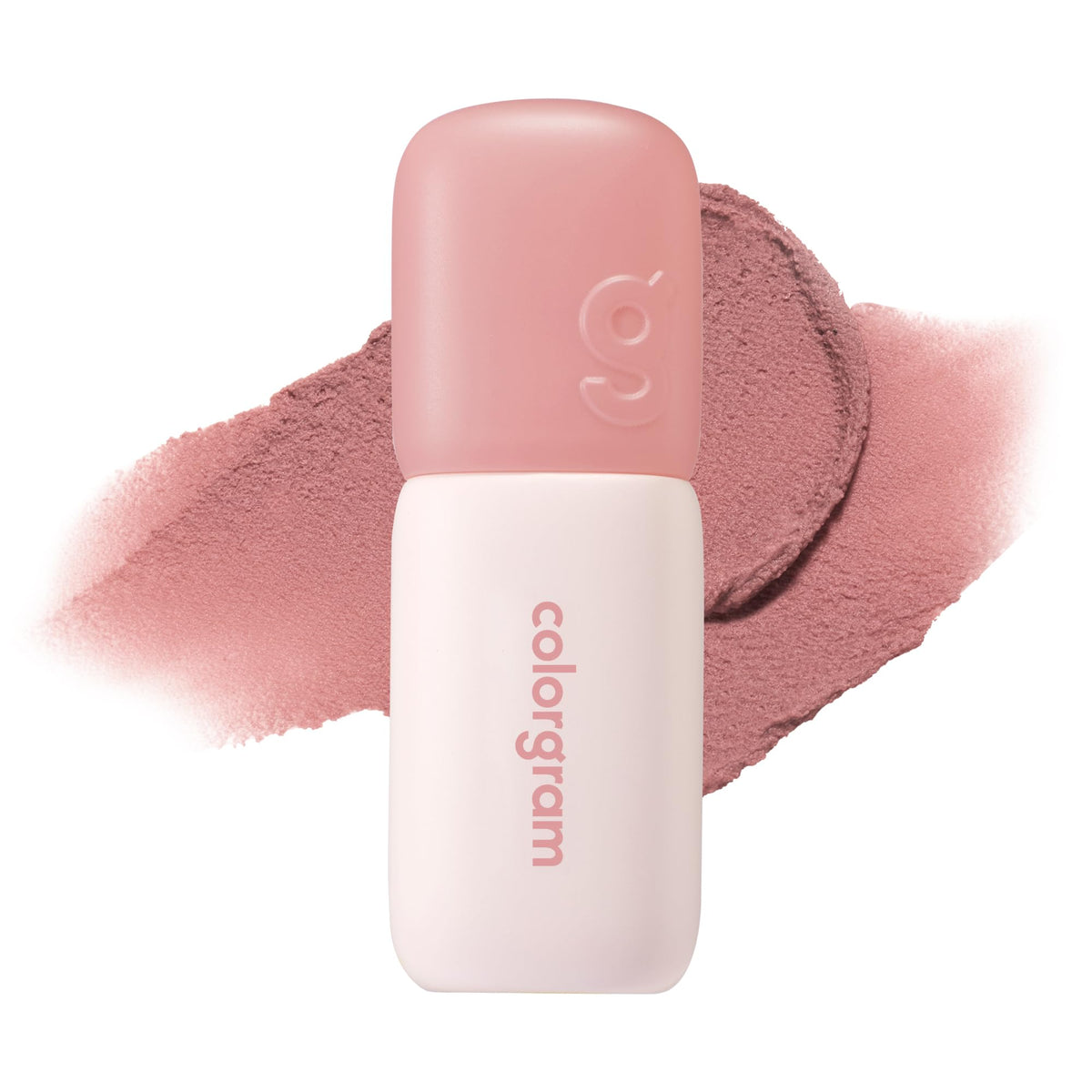 COLORGRAM front packaging showing charming pink shade and compact tube, easy travel benefit