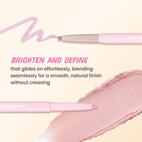 COLORGRAM product being applied under eye showing quick aegyo-sal enhancement