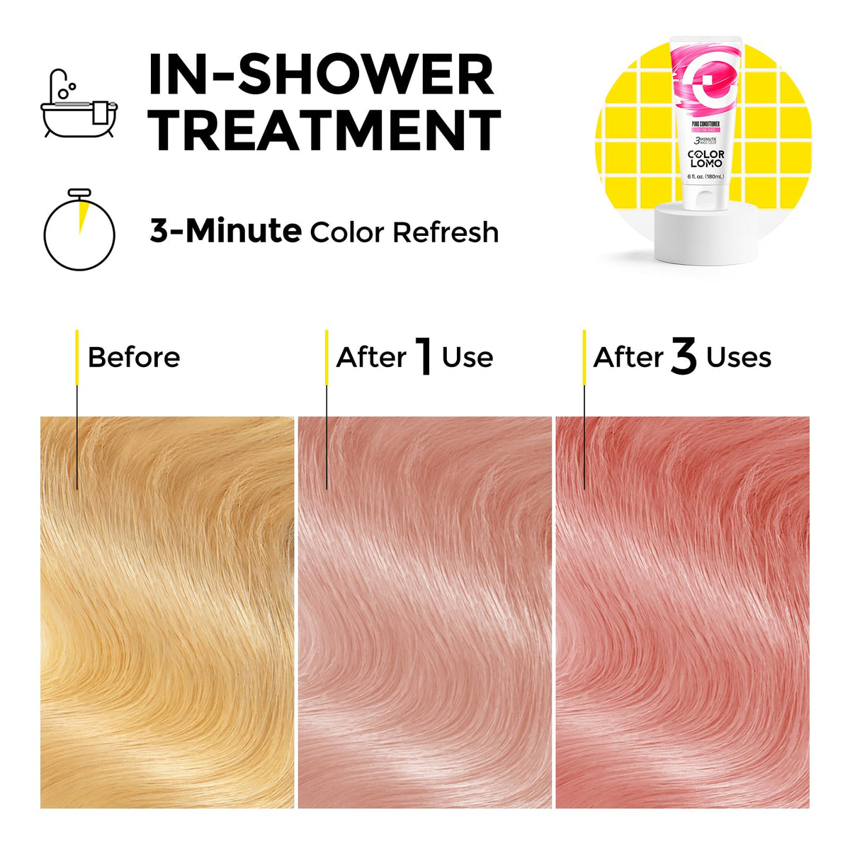 COLORLOMO applying color conditioner to wet hair for quick maintenance