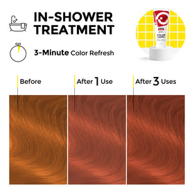 COLORLOMO before and after photos showing refreshed red tone and shine