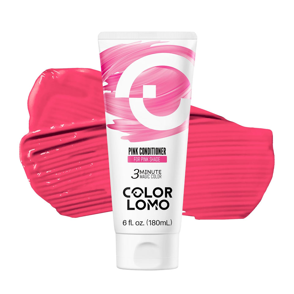 COLORLOMO front packaging showing pink conditioner and product benefit