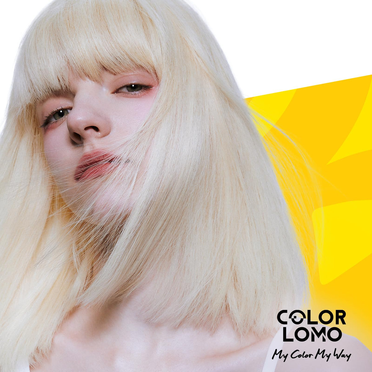 COLORLOMO blonde model with cool tones after using product