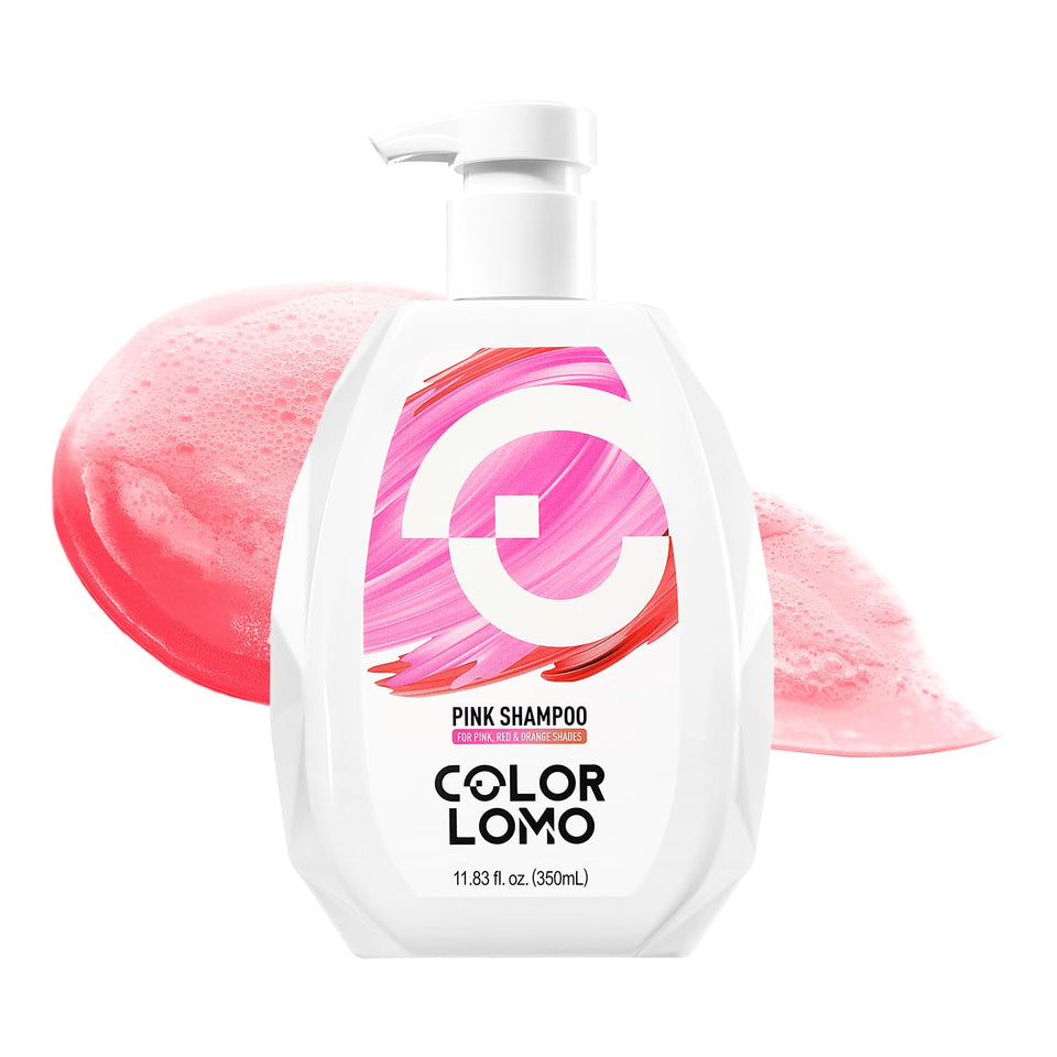 COLORLOMO front bottle showing pink formula and benefits