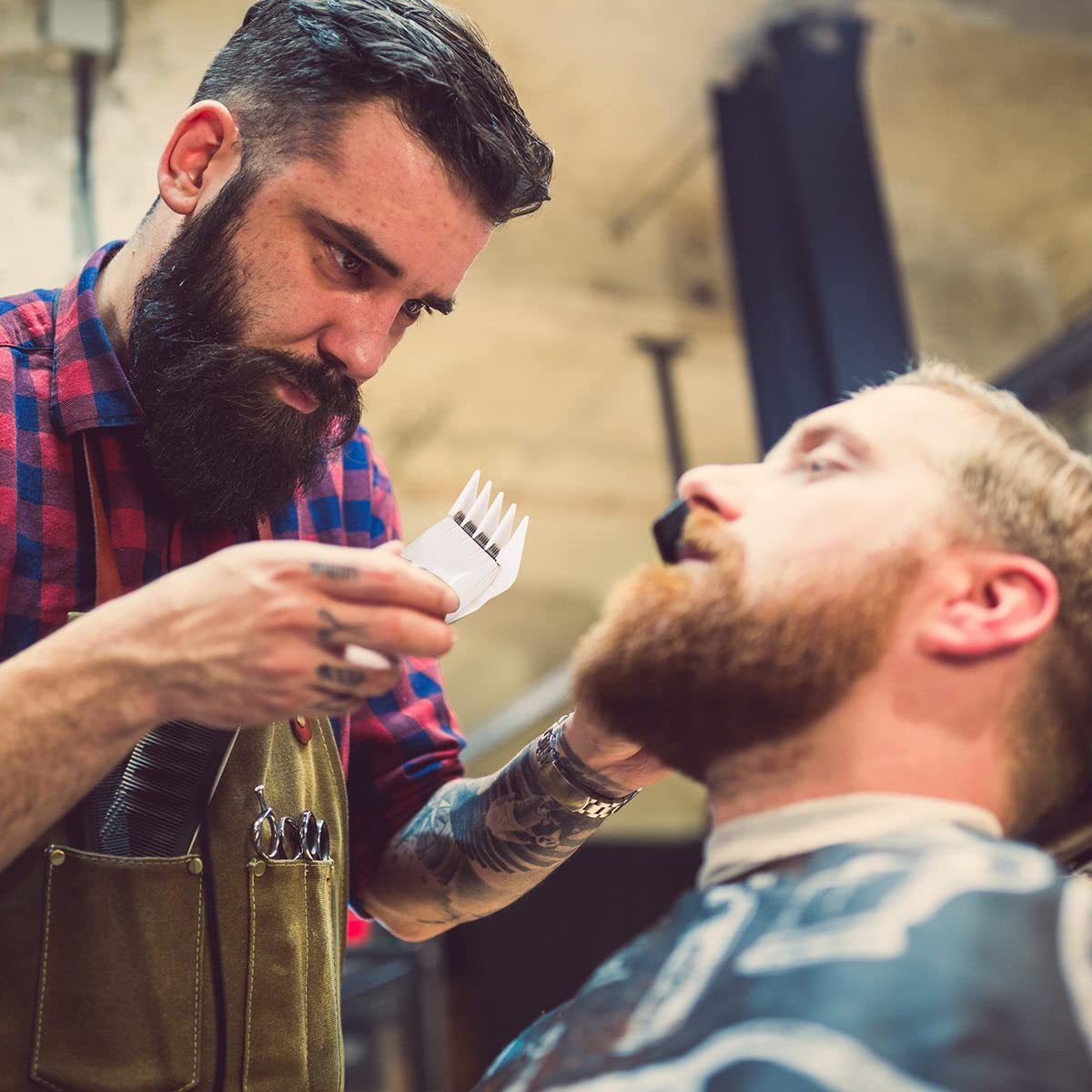 colorski lifestyle shot of guards on a barber station showing fast client-ready trims
