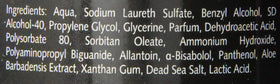 Close-up of Colortrak ingredients label showing aloe for soothing benefit