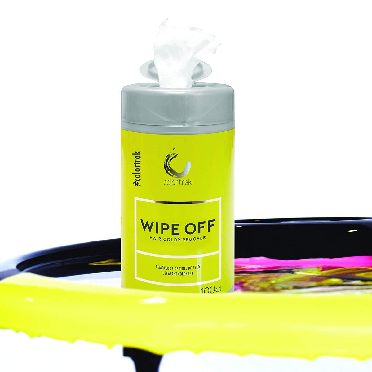 Colortrak wipe removing dye from hairline for neat professional finish