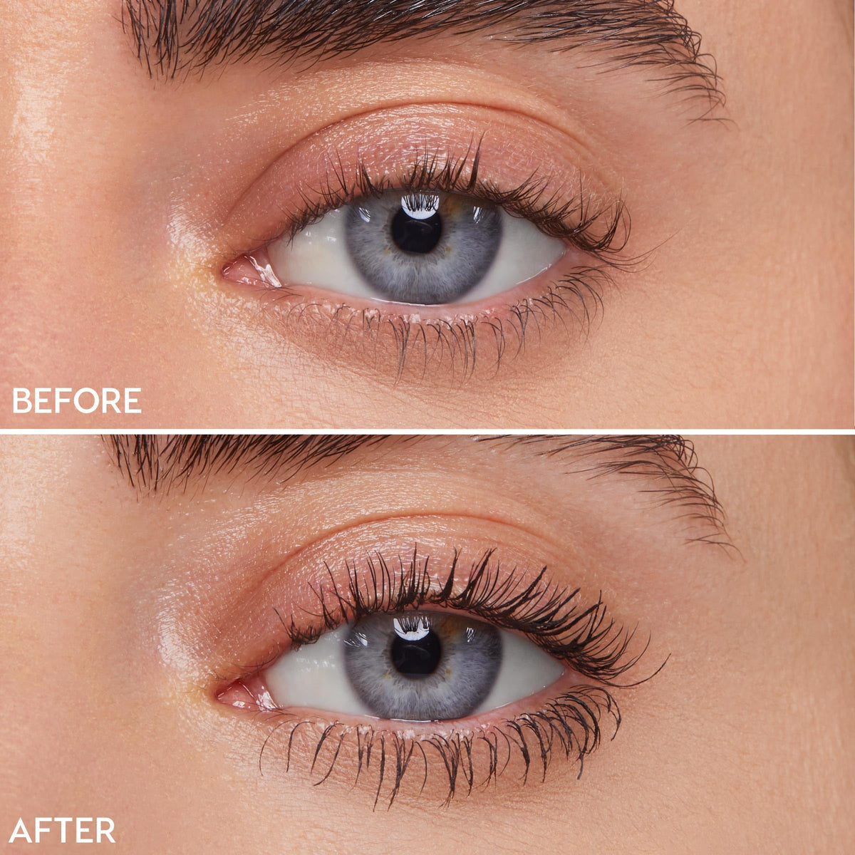 ColourPop Act Natural before and after lashes comparison showing natural enhancement