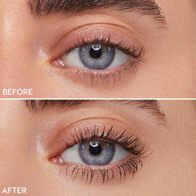 ColourPop Act Natural before and after lashes comparison showing natural enhancement