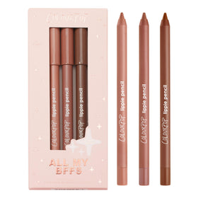 ColourPop front packaging of All My BFFs kit showing three pencils and festive box for gift-ready appeal