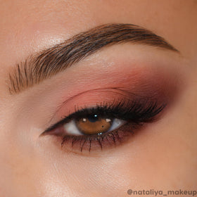 ColourPop palette being applied with a brush demonstrating method for vivid lid color