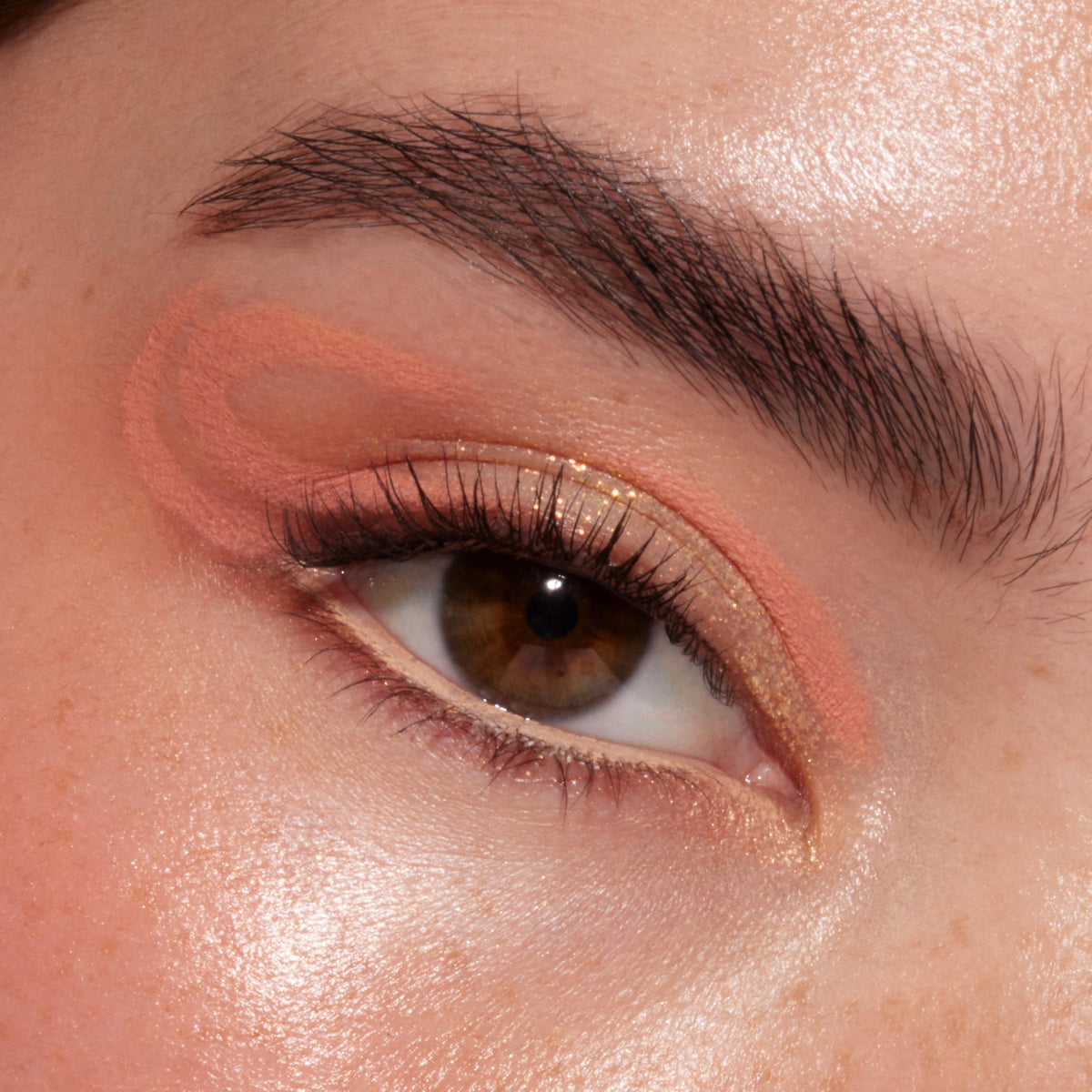 ColourPop Baby Got Peach pressed glitter close detail for sparkly accents