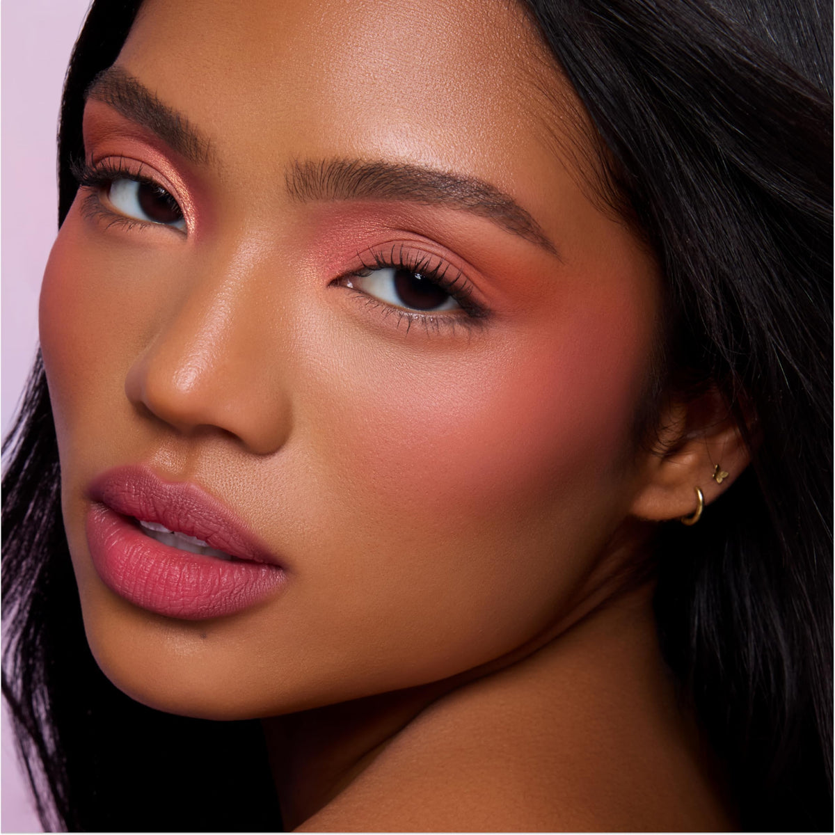 ColourPop Baby Got Peach metallic shade reflecting light for luminous lids