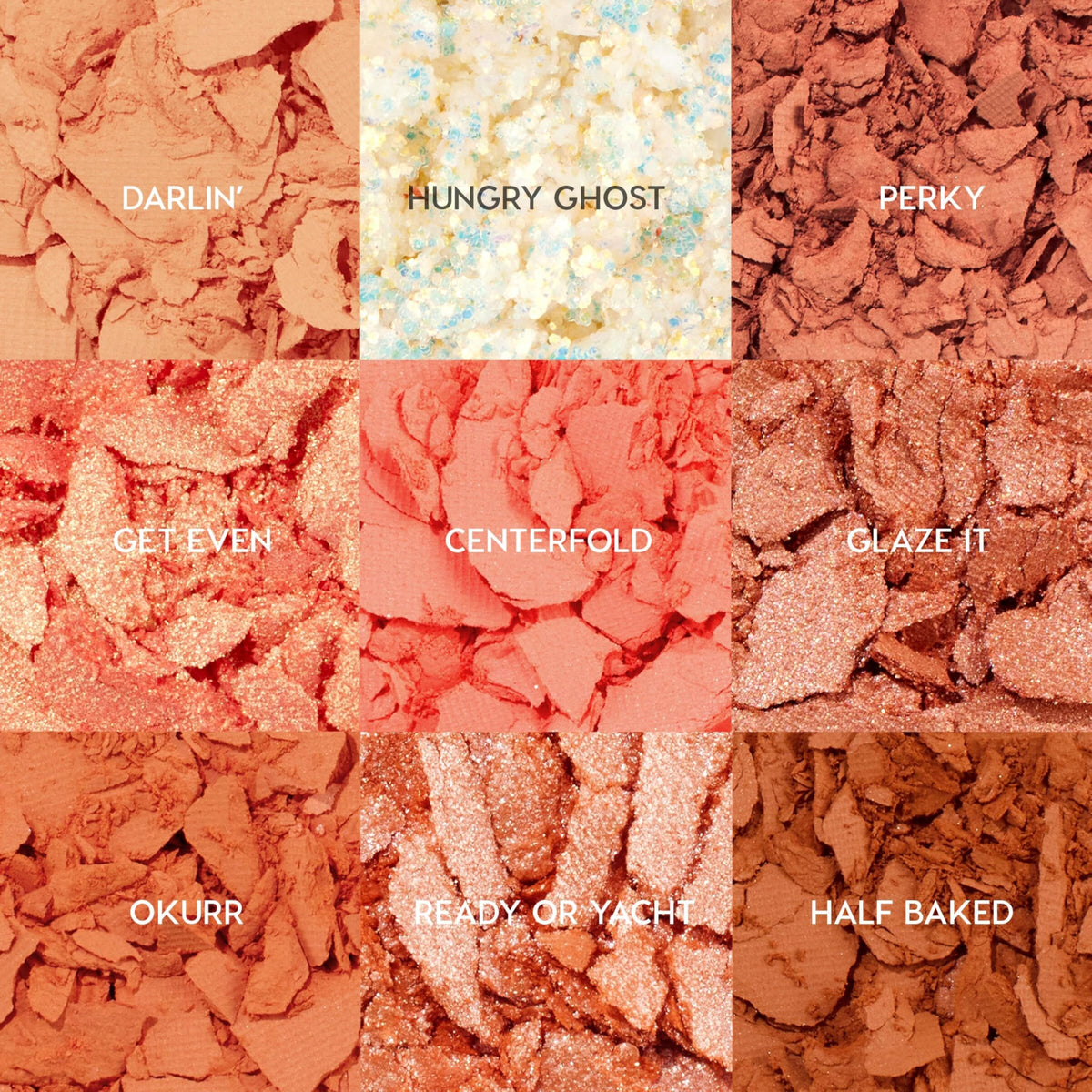 ColourPop Baby Got Peach close-up of pans highlighting color payoff and finishes