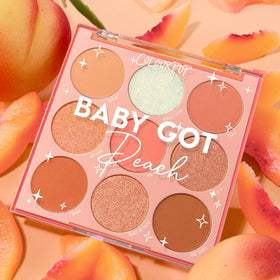ColourPop Baby Got Peach held in hand to show compact 0.3 oz travel size