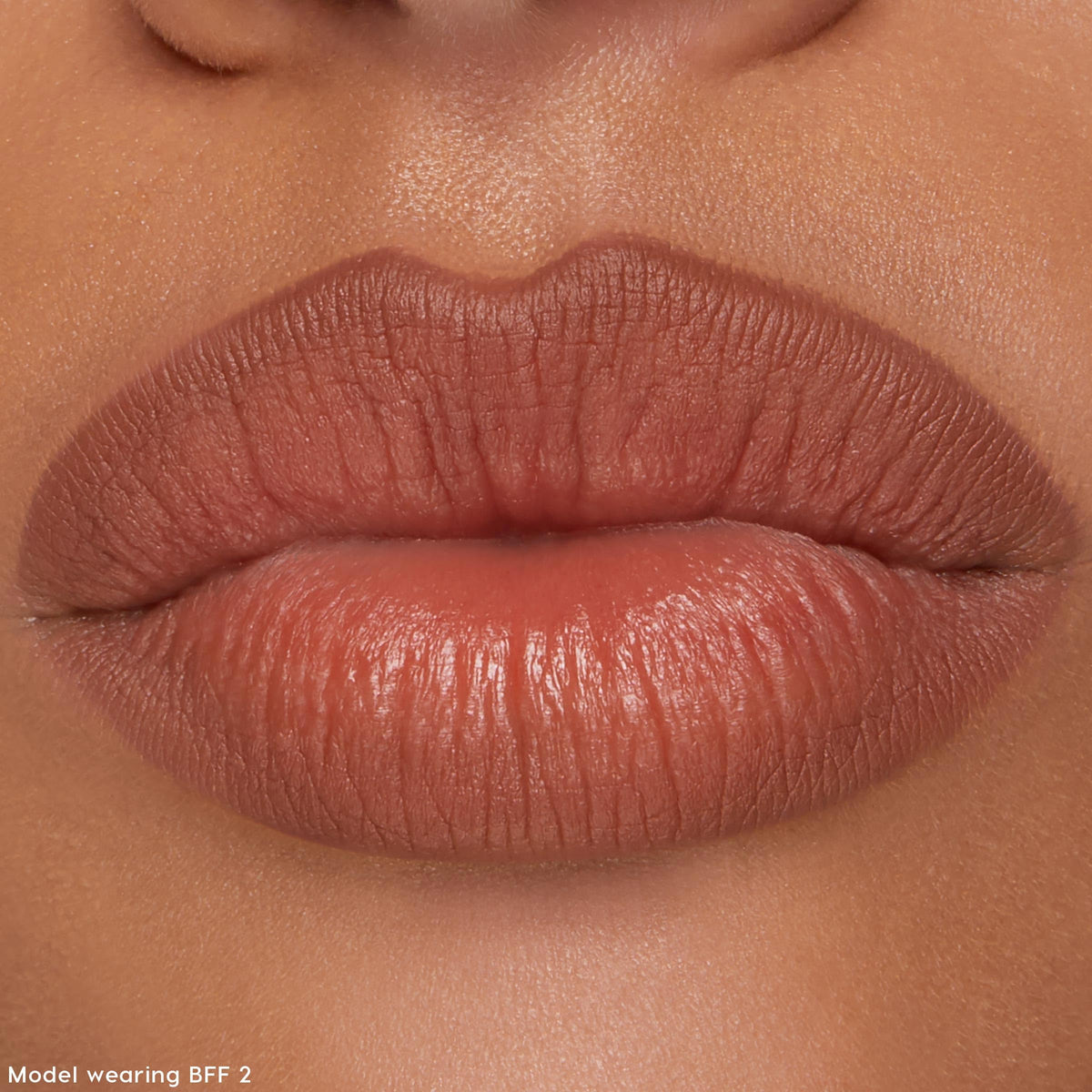 ColourPop BFF 2 shade applied to lips showcasing finish and natural enhancement benefit