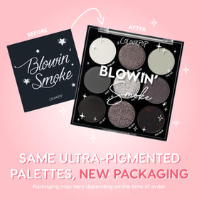 ColourPop Blowin' Smoke closed compact packaging, travel-friendly and cruelty-free benefit