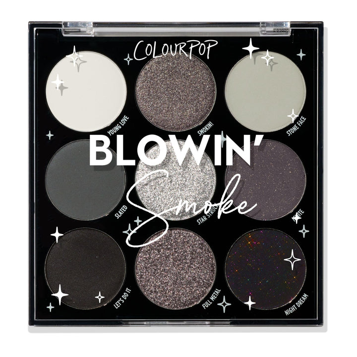 ColourPop palette front view showing nine grey and silver shades for versatile looks