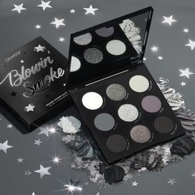 Palette held in hand for scale showing ColourPop compact size, ideal for travel