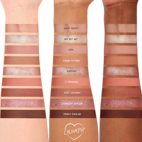 ColourPop open flatlay with full shade range for versatile day-to-night looks