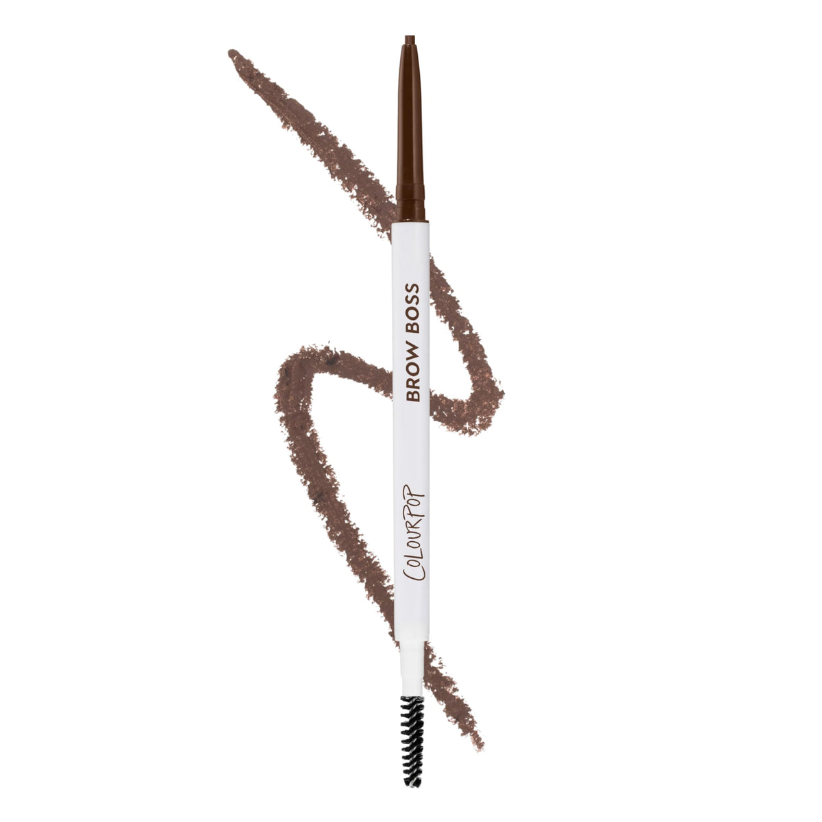 ColourPop Brow Boss front packaging showing compact pencil for easy travel and storage
