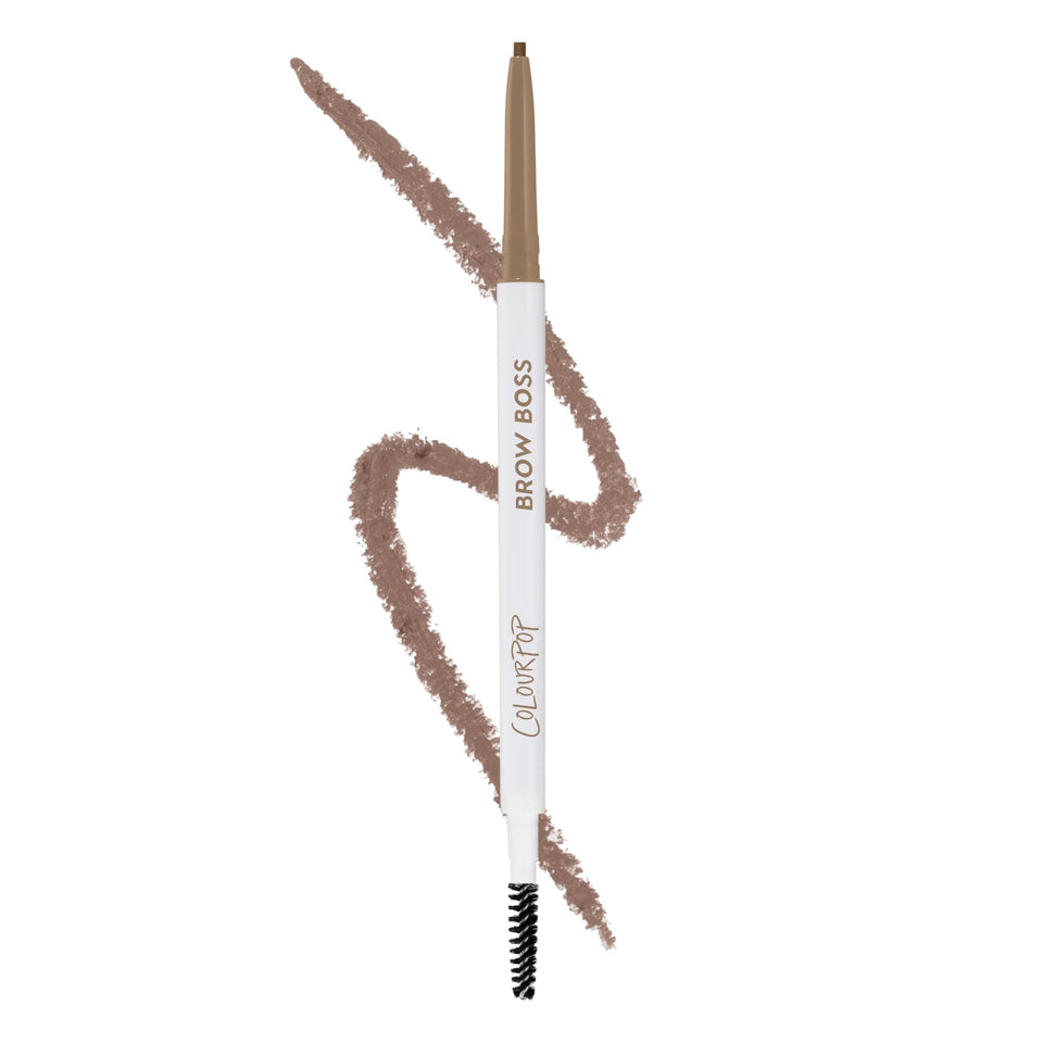 Colourpop Brow Boss front tube in Taupe showing compact design and portability