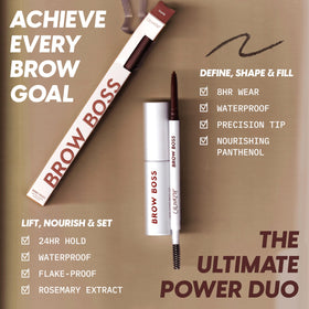 ColourPop Brow Boss on model with laminated brows showing long-lasting lift and polished look