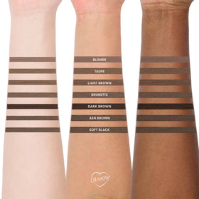 ColourPop Brow Boss texture strokes on skin demonstrating fine, natural-looking pigment