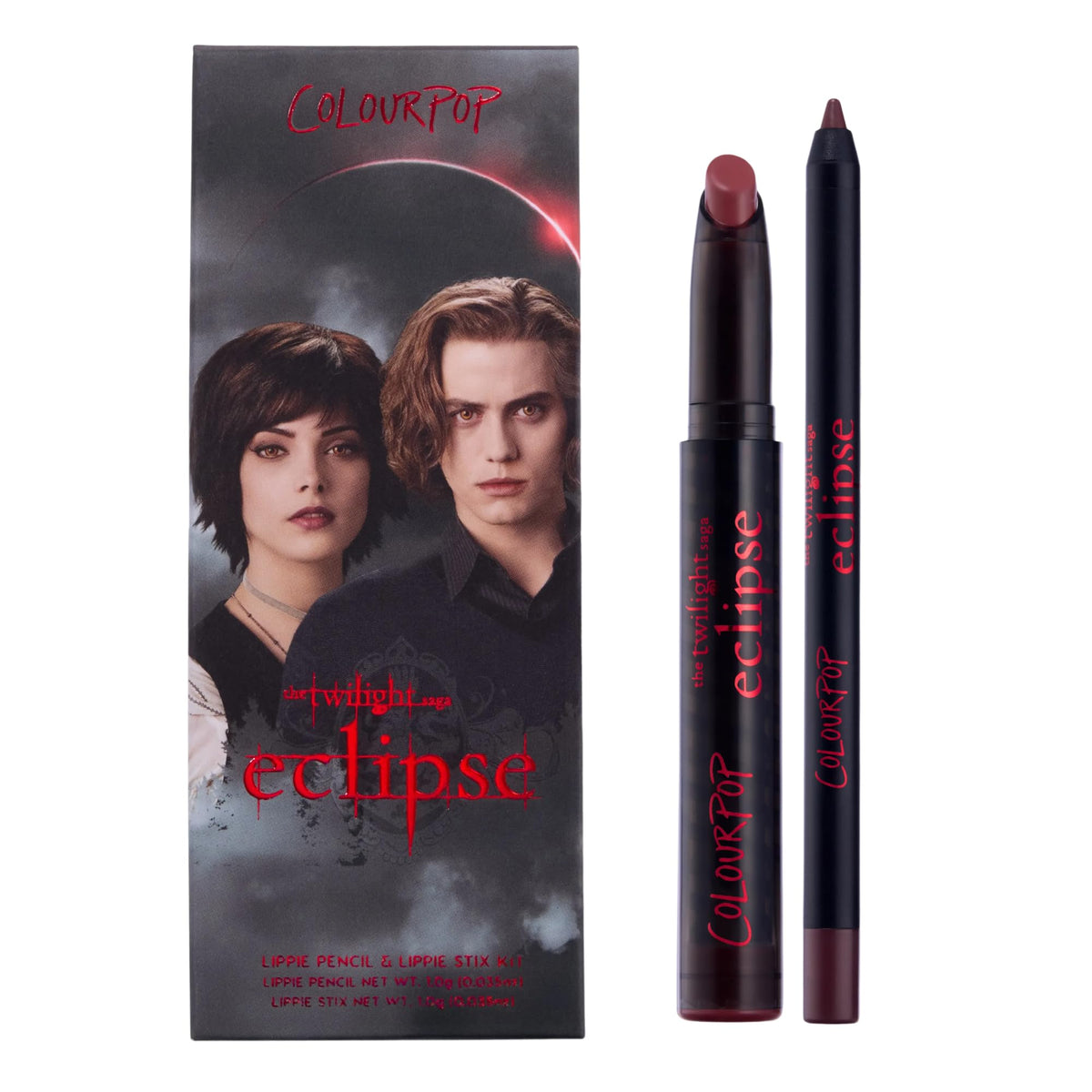 ColourPop front packaging showing limited-edition Eclipse New Love benefits