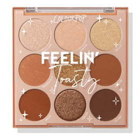 ColourPop palette front view showing compact warm tones and portability benefit