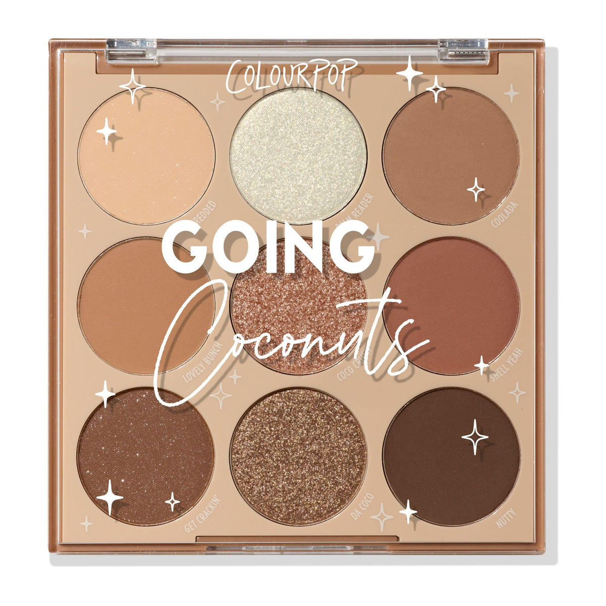 ColourPop palette front view showing compact cool neutrals and case