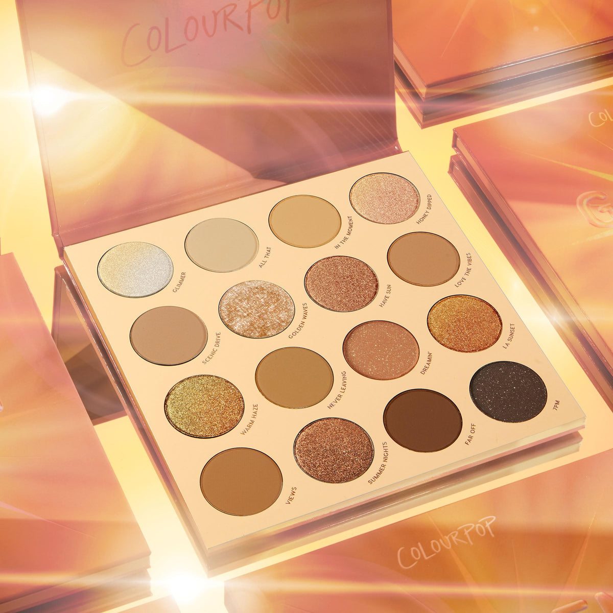 ColourPop Golden Hour finished eye look on model showcasing sunset bronze results