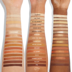 ColourPop Golden Hour palette inside a travel makeup bag illustrating portability